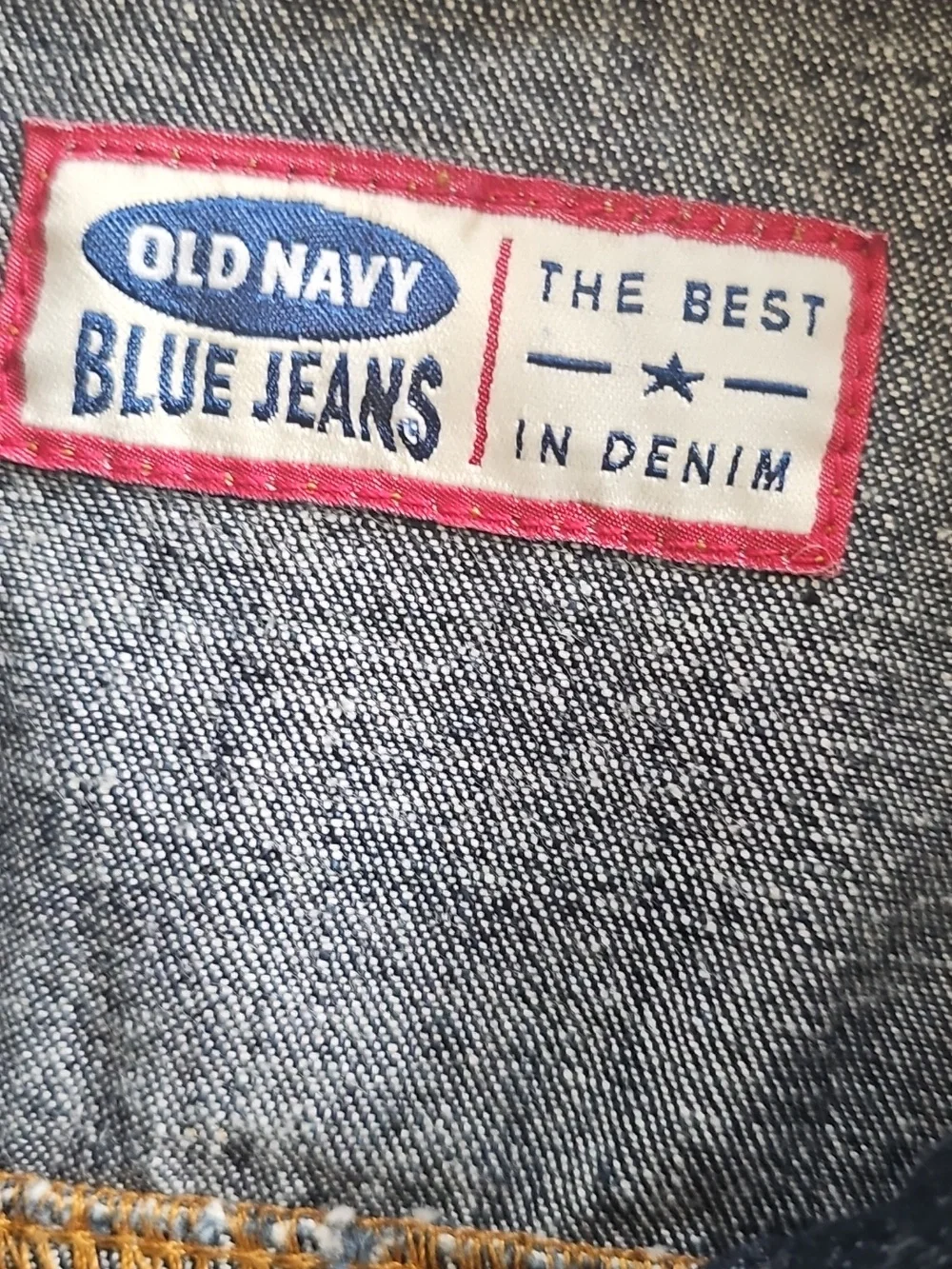 old Navy Denim Jacket with Blue paintef Back Panel